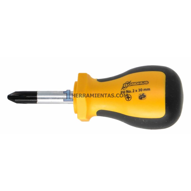 DESARMADOR CRUZ STUBBY COMFORTGRIP #2 X 30mm. BONDHUS 02286