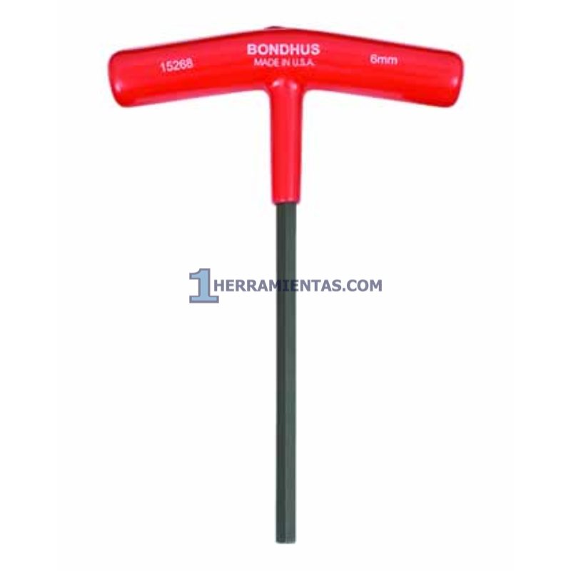 LLAVE HEXAGONAL RECTA CON MANGO EN "T" LARGO DE 6" DE 7.0MM. BONDHUS 15270