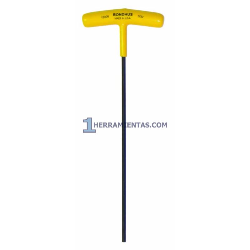 LLAVE HEXAGONAL RECTA CON MANGO EN "T" LARGO DE 9" DE 5/32". BONDHUS 15309