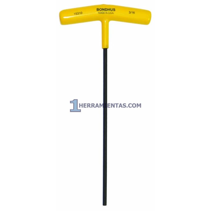 LLAVE HEXAGONAL RECTA CON MANGO EN "T" LARGO DE 9" DE 7/32". BONDHUS 15311
